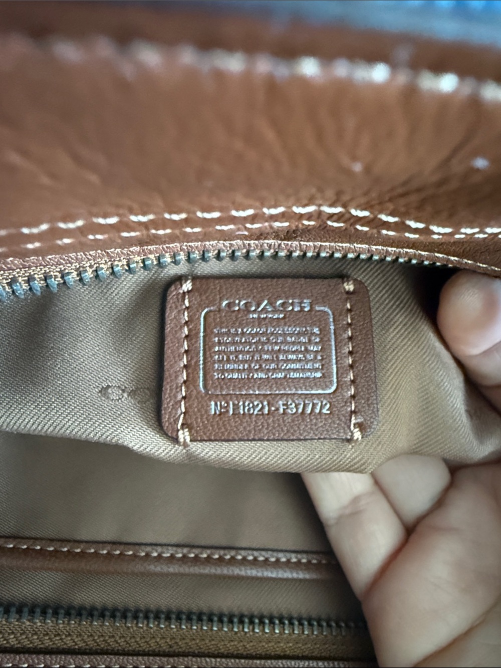 Denim and dark nevy Leather Top-Handle Satchel with Brown Trim - Picture 6 of 8